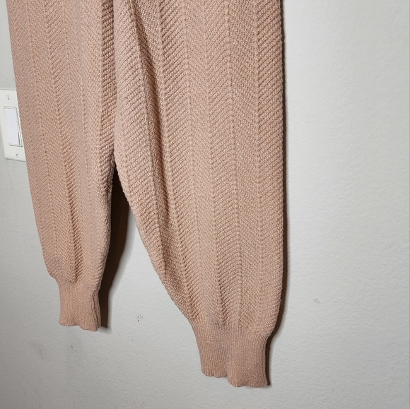 Carly Jeans Cable Knit Sweater Lounge Pants Joggers Dusty Pink Size Medium - Picture 8 of 14